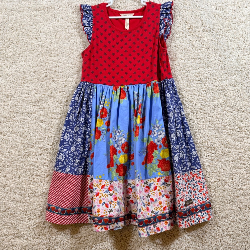 Matilda Jane In the Stars Patchwork Star Floral Dress 12 Boho Cottagecore